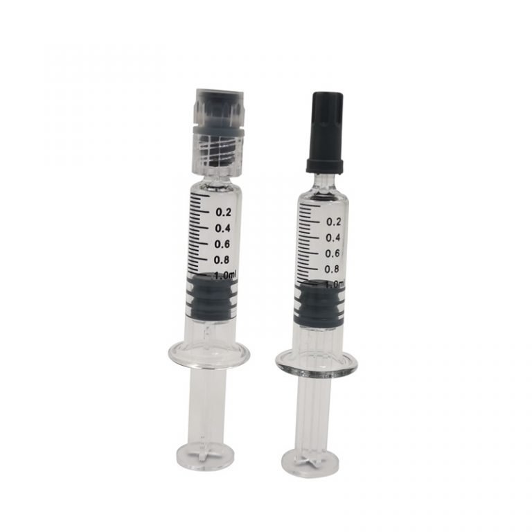 1ml glass syringe for THC Distillate, Cannabis oil packaging