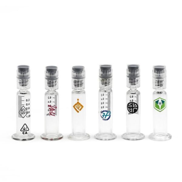 image of glass dab distillate syringes 1ml with custom logo
