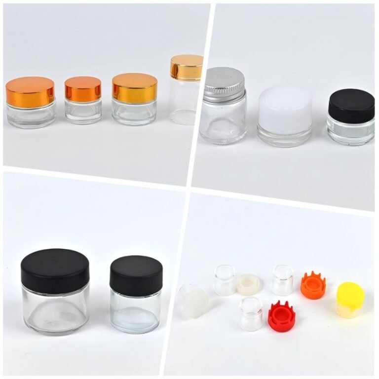image of various glass cannabis jars