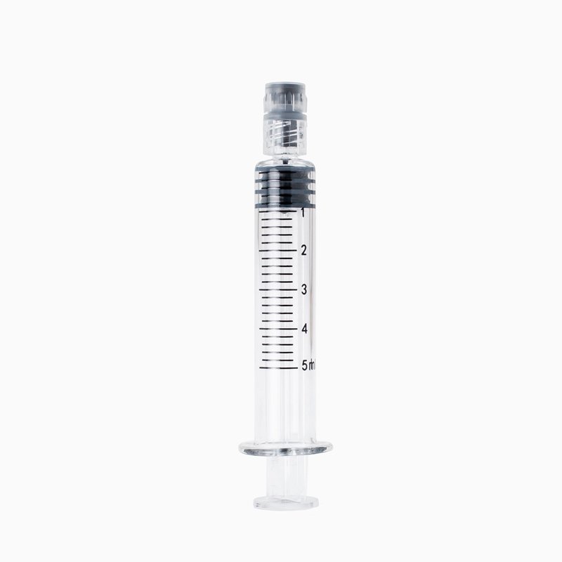 5ml glass syringe with luer lock cap