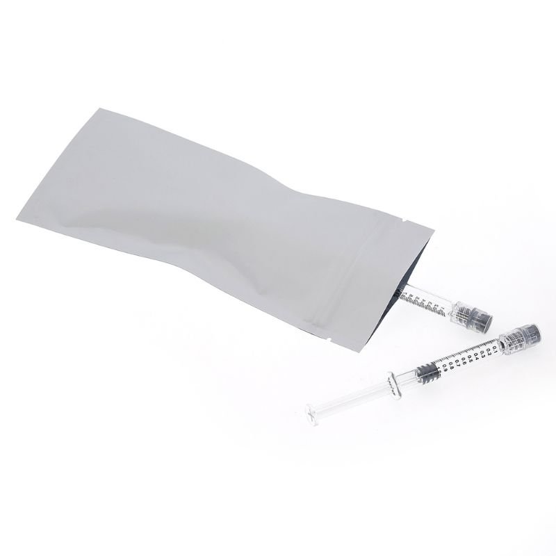 Image of cannabis syringes in a mylar bag