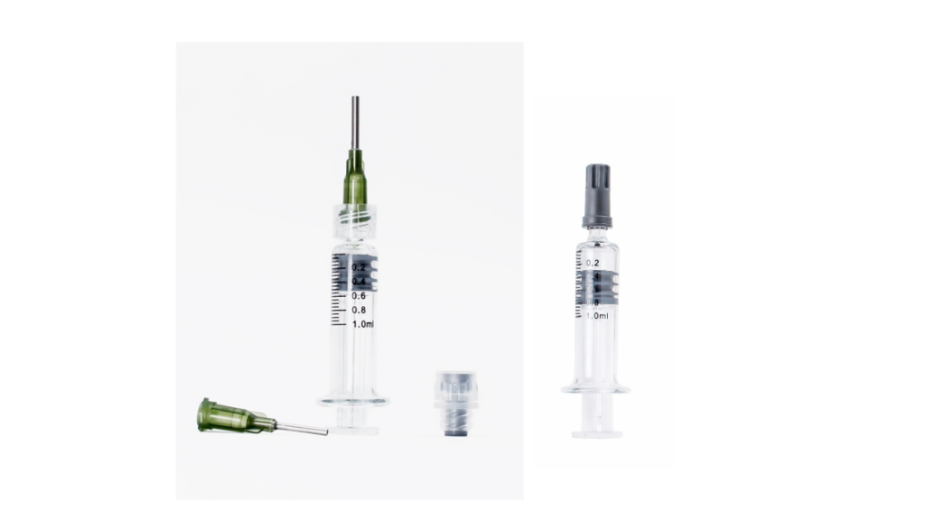Distillate syringe with needle