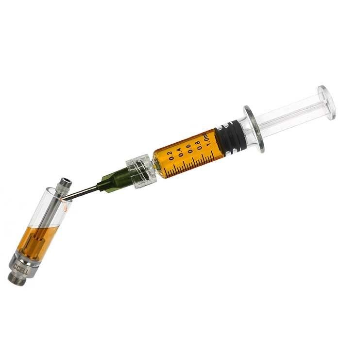 picture of borosilicate syringe for filling vape cartridge