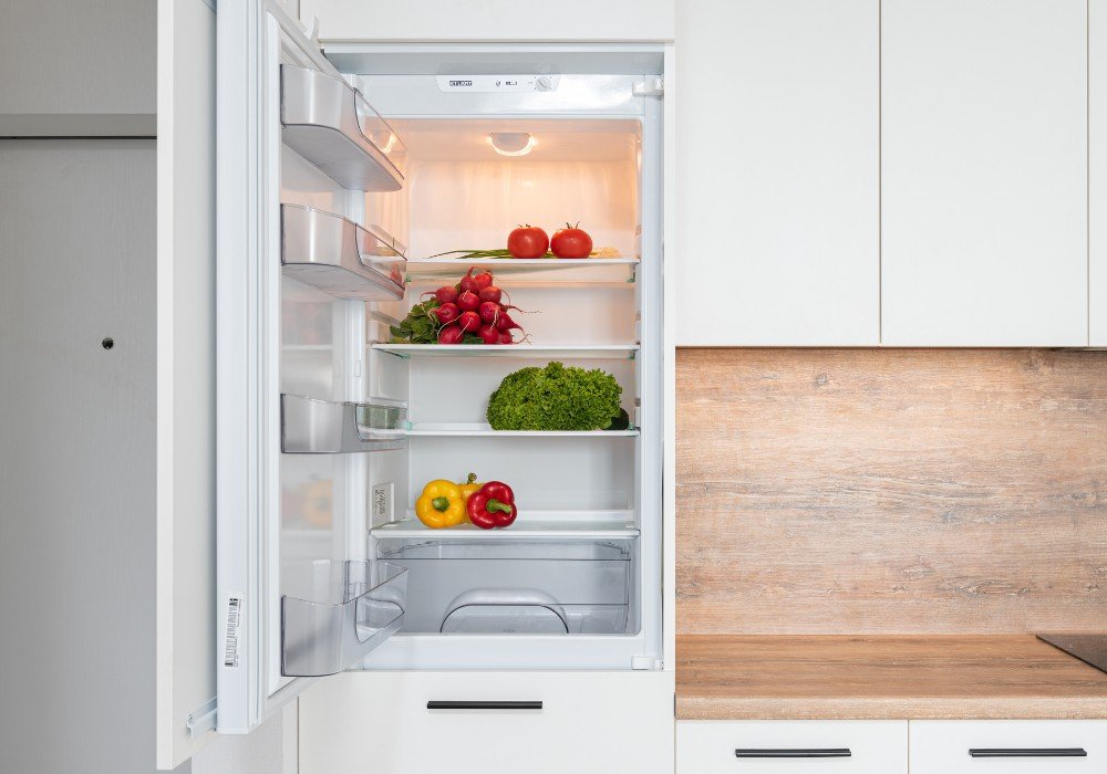 image of opened fridge