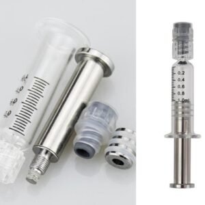 Image of stainless steel plunger glass syringe