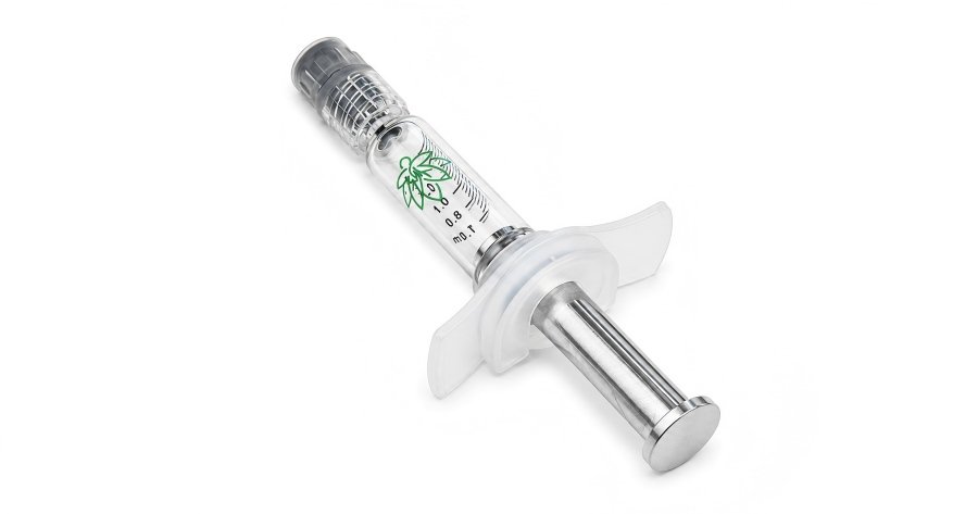 borosilicate syringe with silver plunger for oil packaging