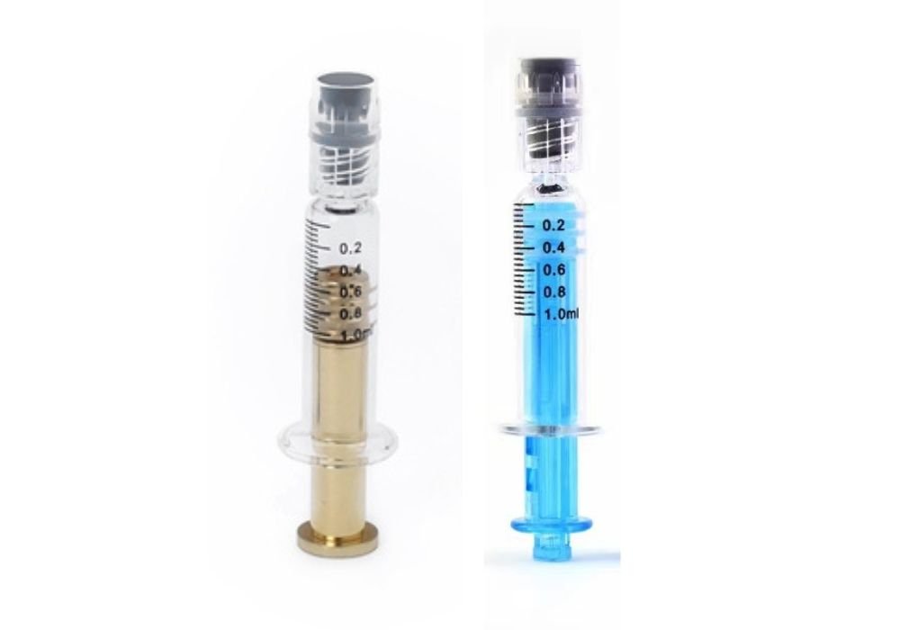 picture of glass syringe with air release plunger