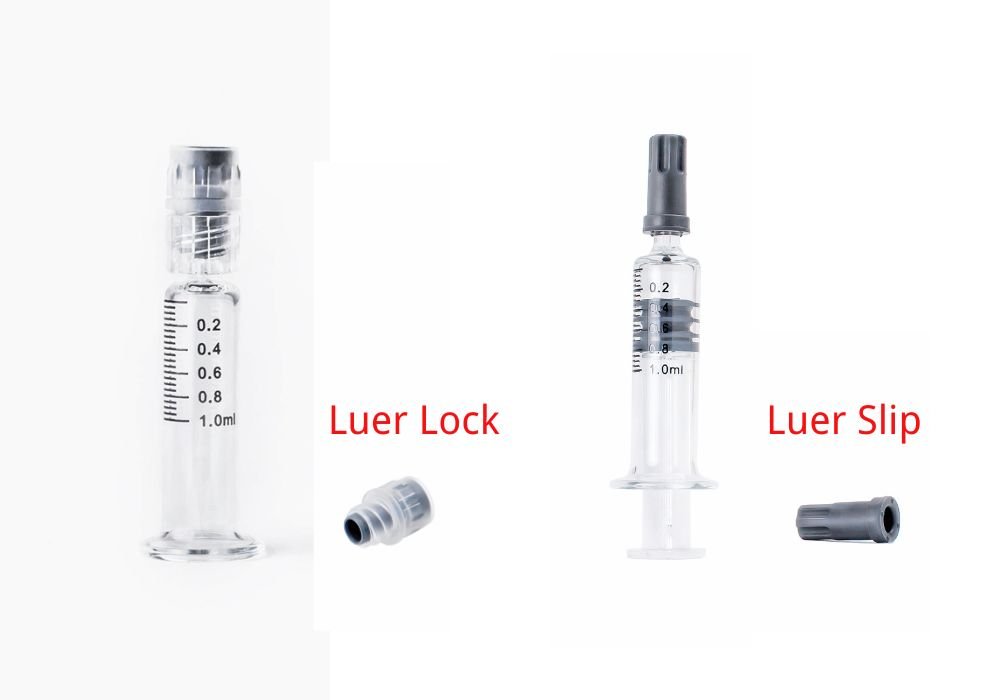 picture of Luer lock and slip prefilled syringe comparison