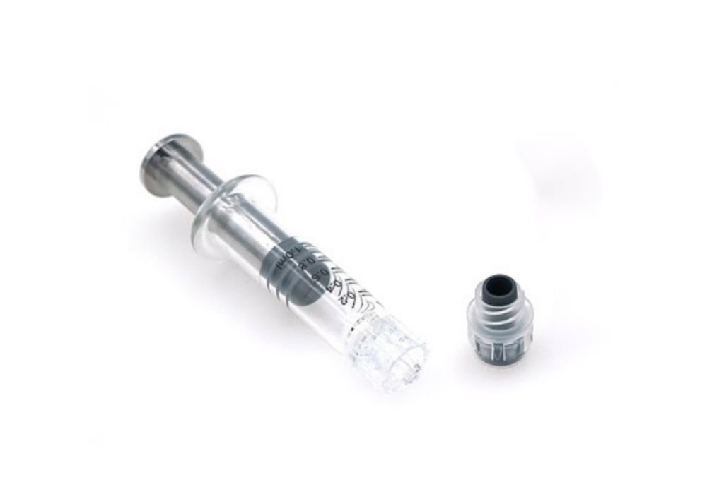 image of empty metal plunger syringe