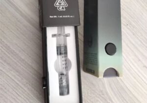 image of Cannabis syringe box with CR button