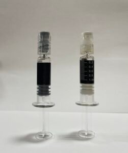 RSO and FECO syringes with white and black measurements- Noterd