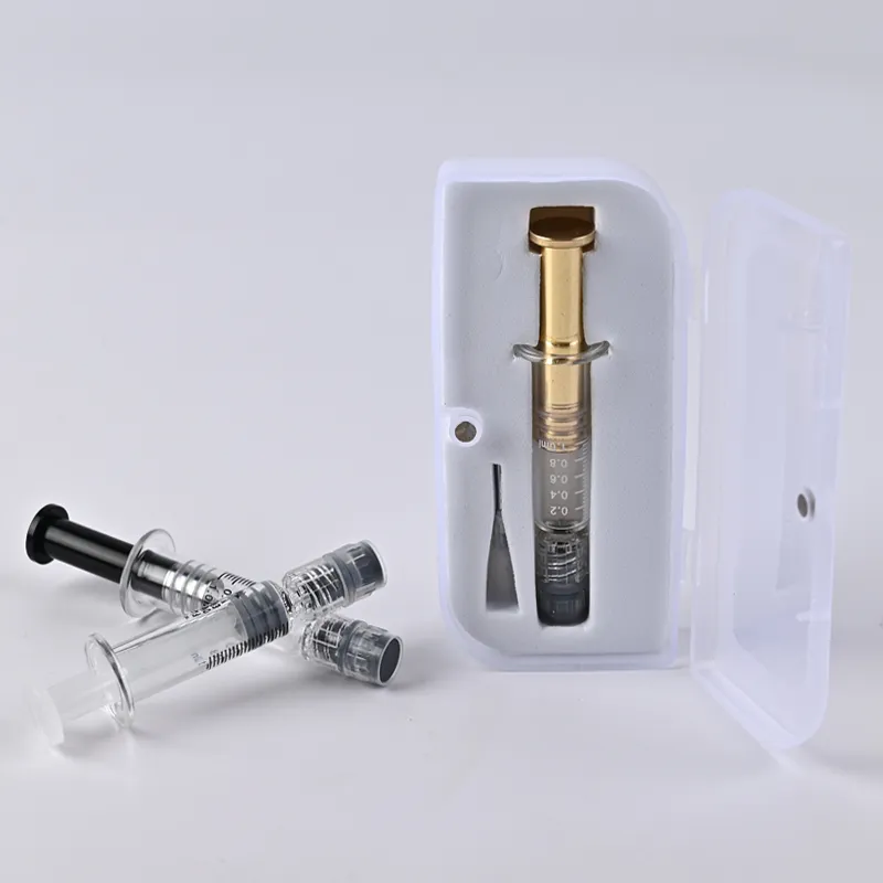 image of empty distillate syringe in a box