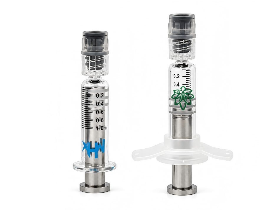 Empty glass syringes for CO2 extraction oil