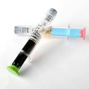image of new distillate syringes with metal plungers
