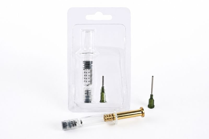 Glass syringes for cannabis oil, distillate and RSO packaging