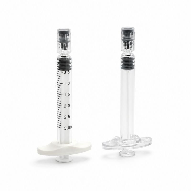 Luer Lock glass syringe for commercial distillate filling