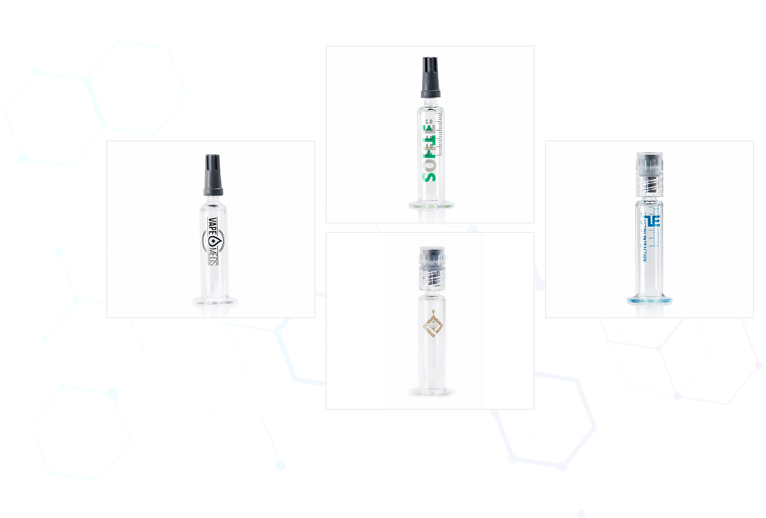 Glass Syringe 1 ML Glass Dab Applicator and THC Distillate Packaging