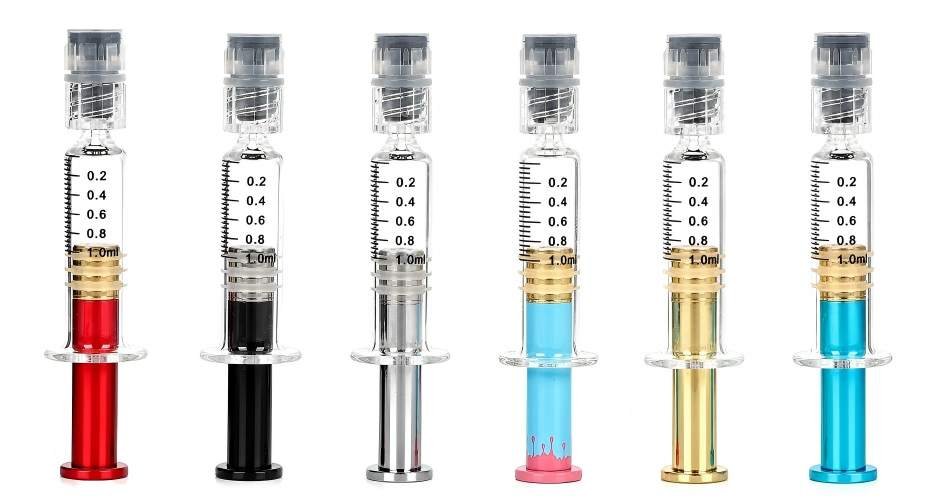 empty distillate syringes with customized metal plungers