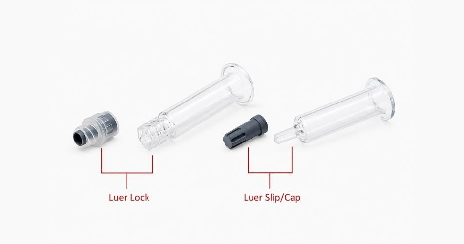 Luer lock and luer slip syringe contrast